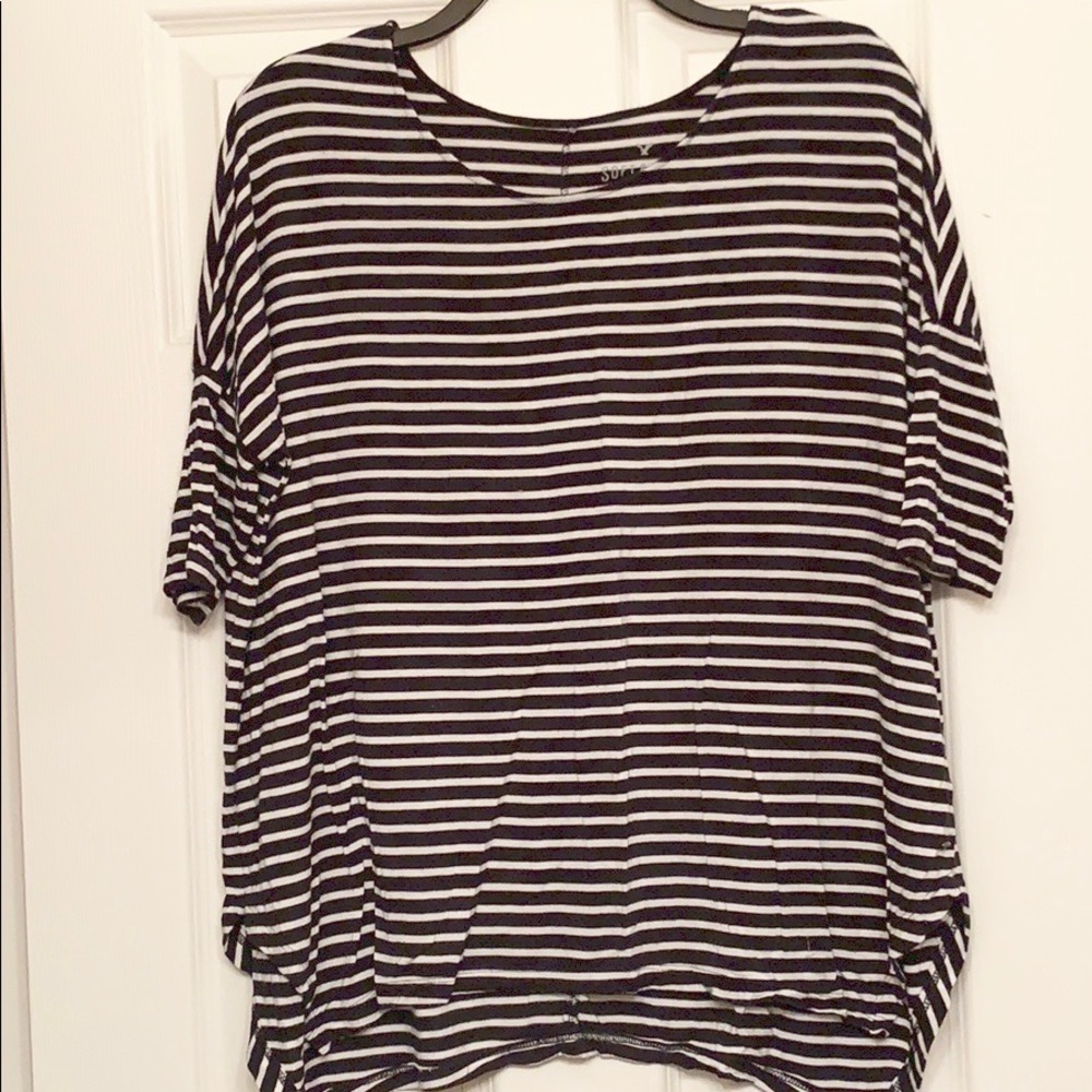 Black and white striped boxy top